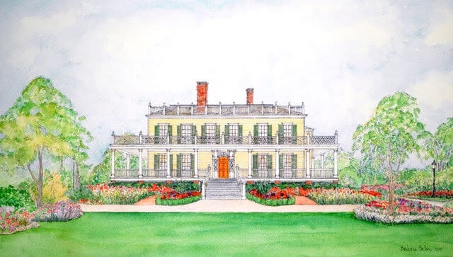 Watercolor of Gracie Mansion by Barbara Bellin